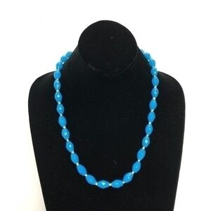 Vintage Blue Agate Beaded Necklace